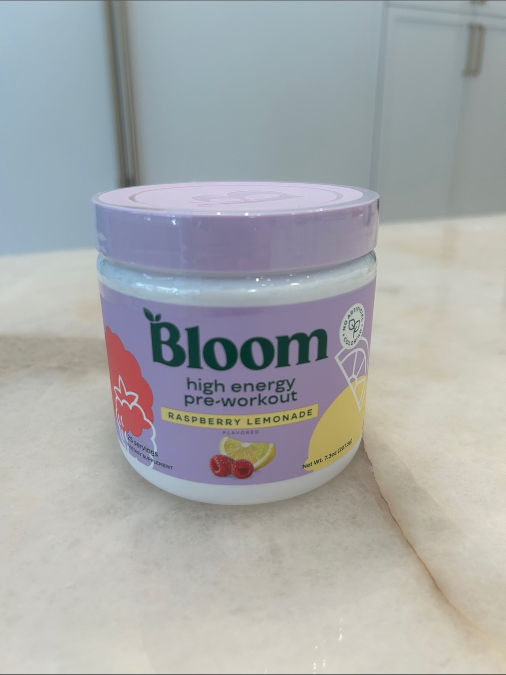bloom Pre-Workout - Lavender, Yellow & Red Accents